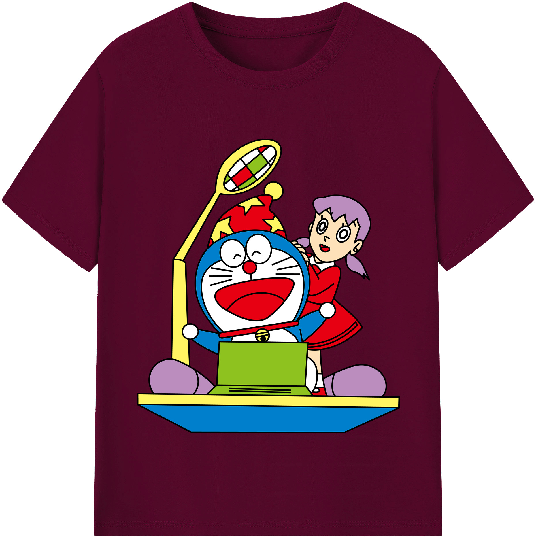 （画像用） ドラえもん みなもと しずか Doraemon Shizuka Minamoto レディースカジュアルプリントTシャツ（綿100％）
